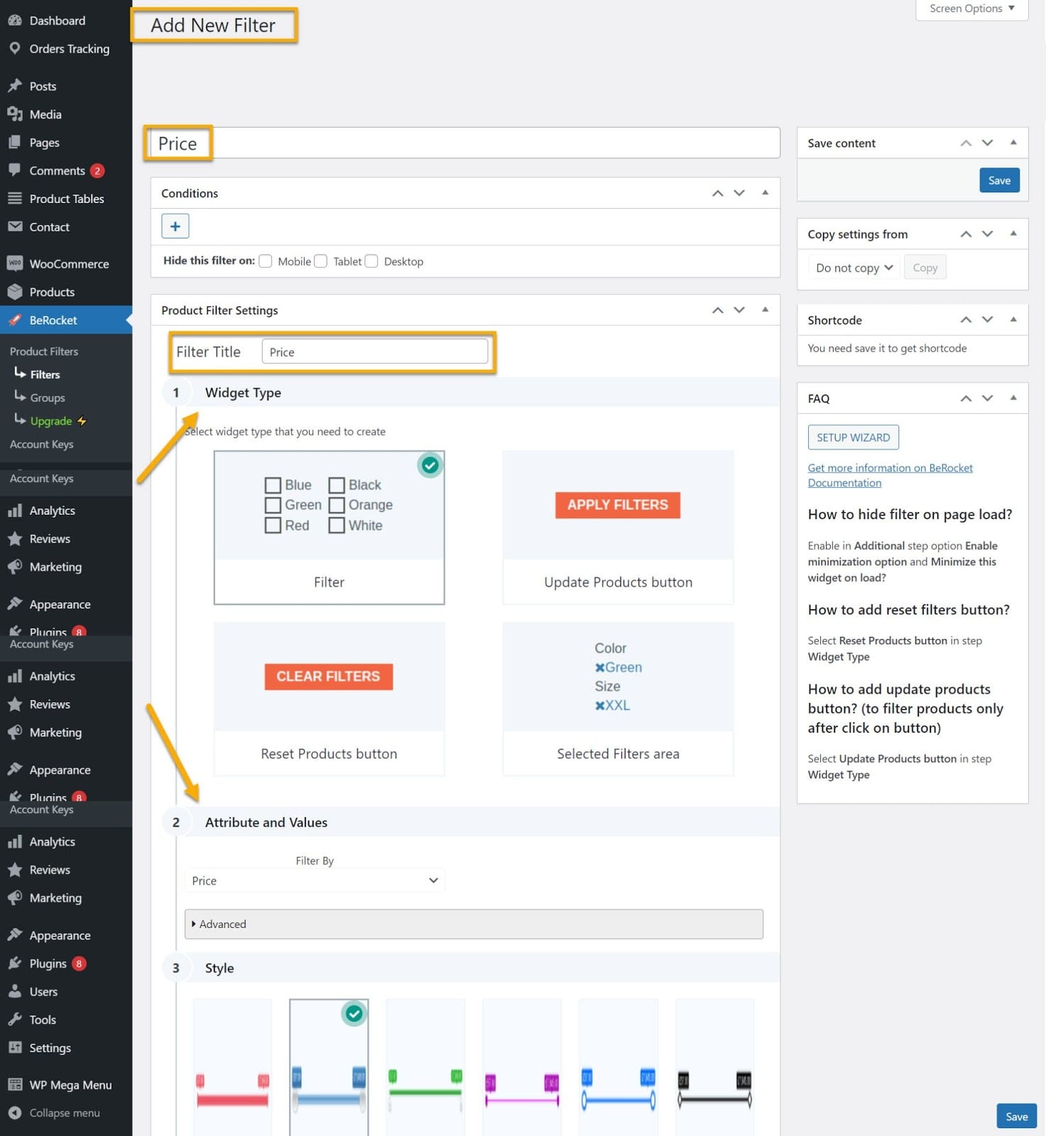 woocommerce add new filter