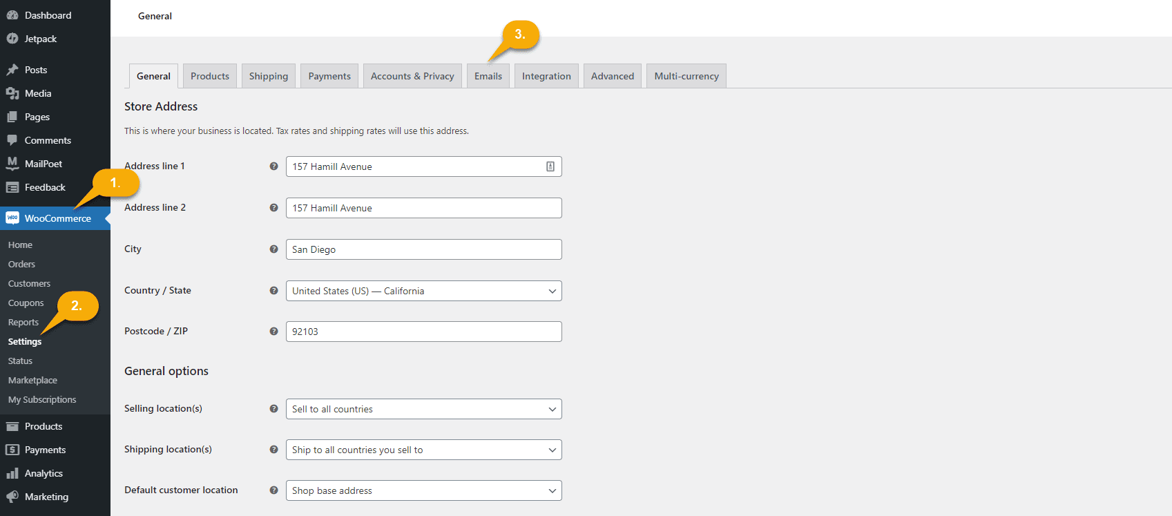 woo email template settings