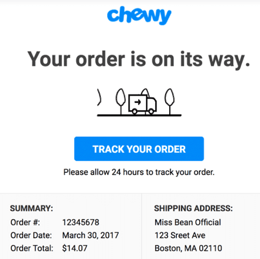 chewy customized email