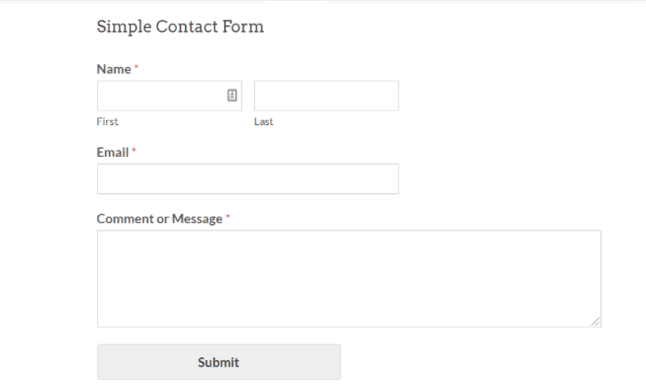 simple contact form