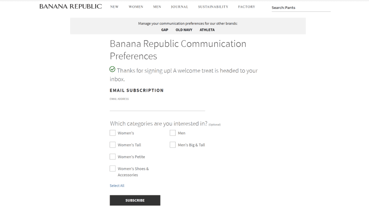 subscriber and registration forms