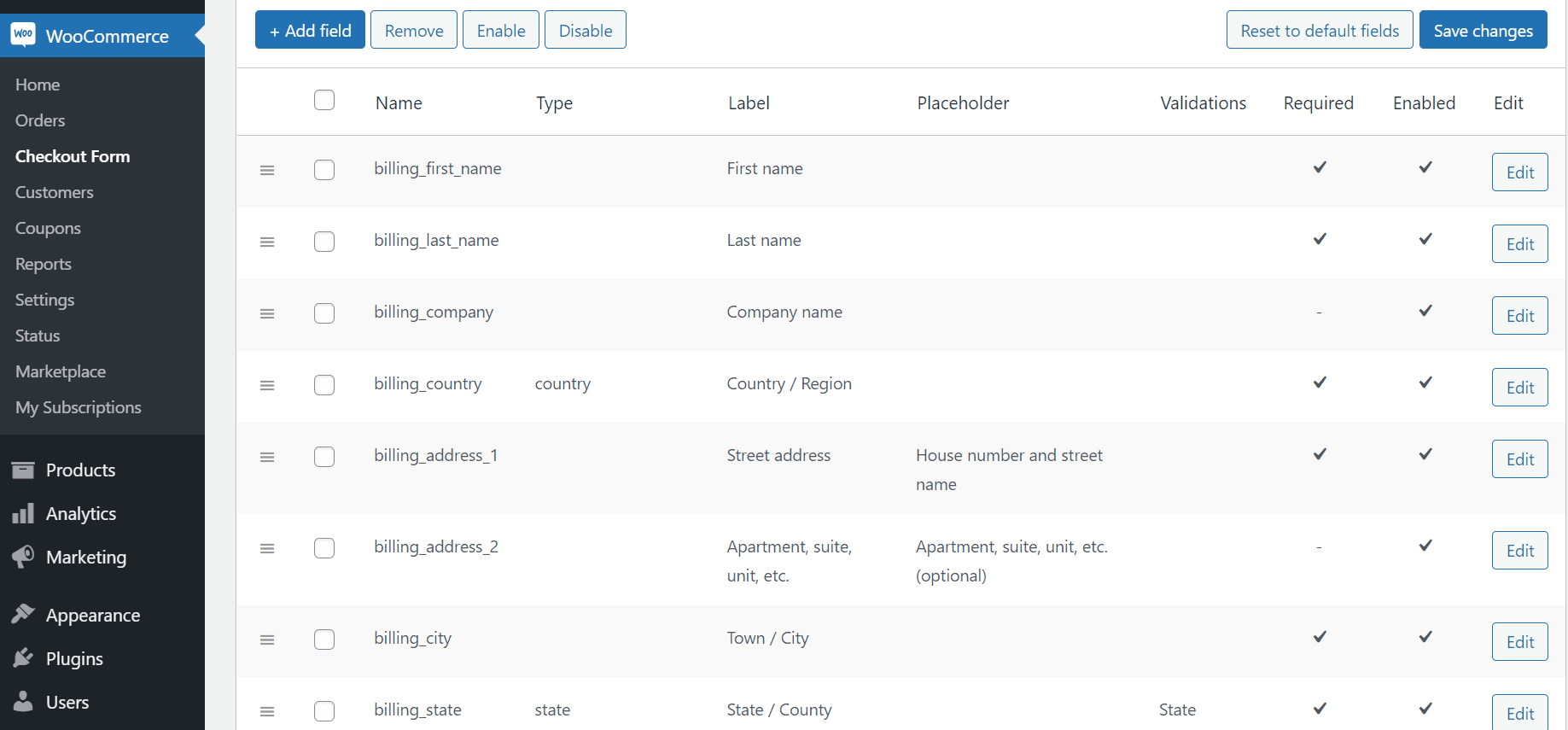 woocommerce checkout form