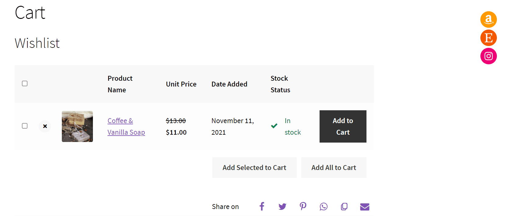 wishlist cart