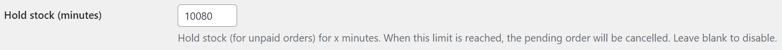 hold stock minutes woocommerce inventory