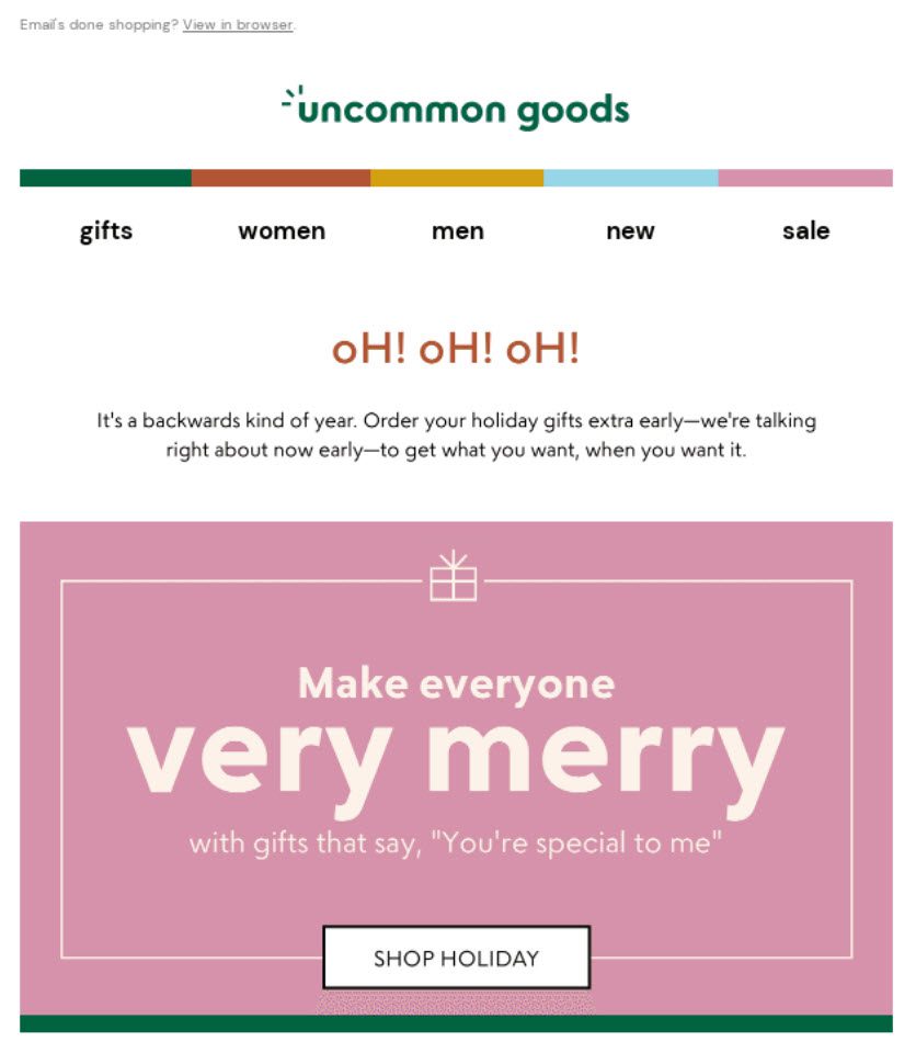 uncommon goods christmas campaign 