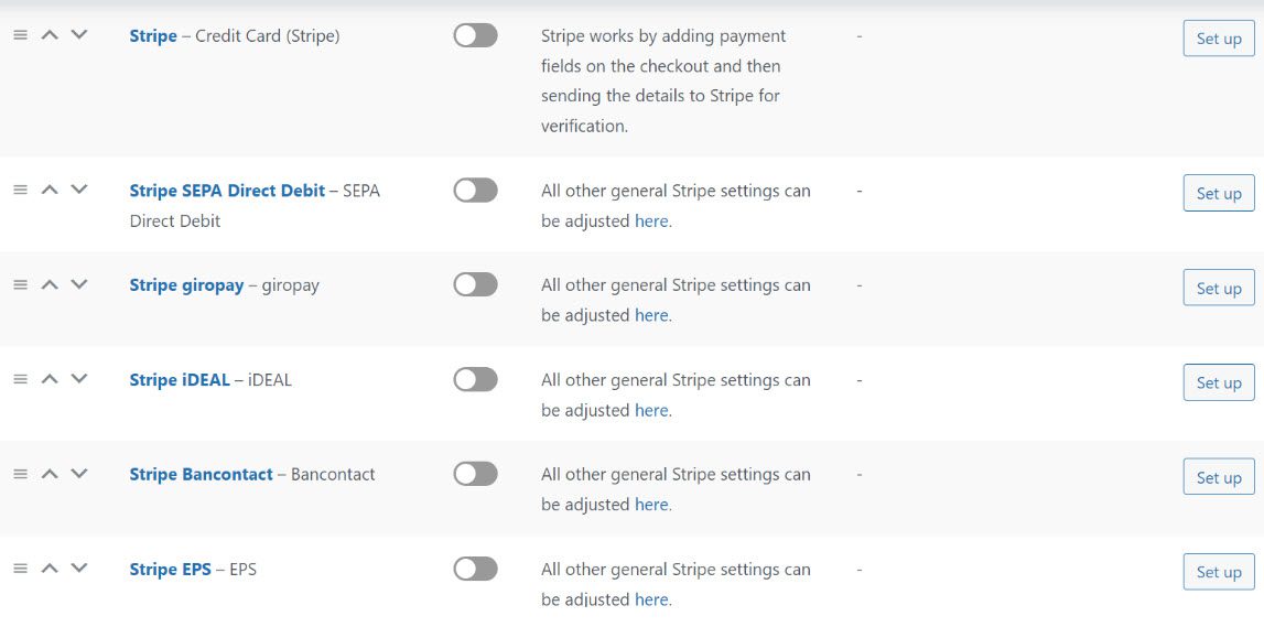 enable stripe payment gateway 