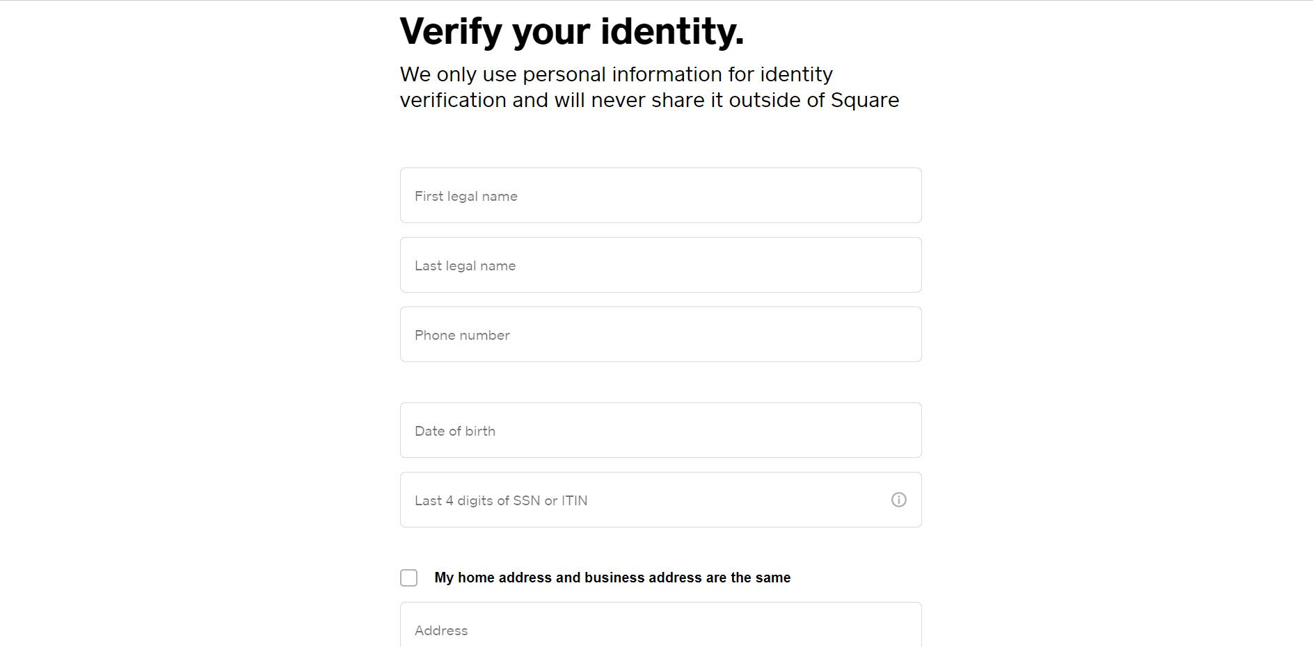 verify your identity with square