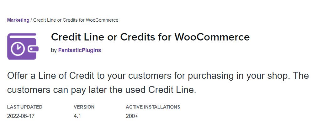 credit line or credits for woocommerce