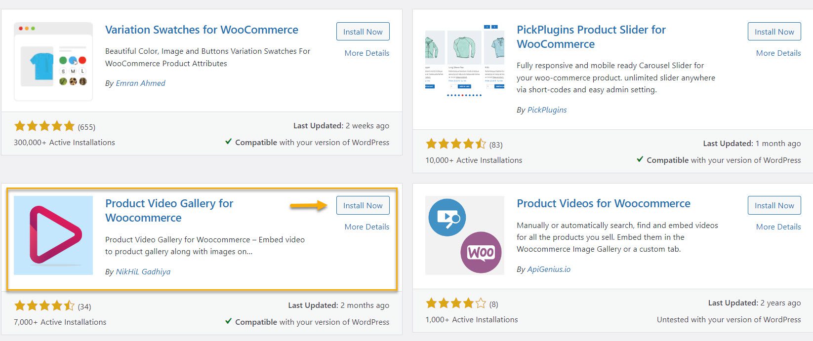 install product video gallery for woocommerce