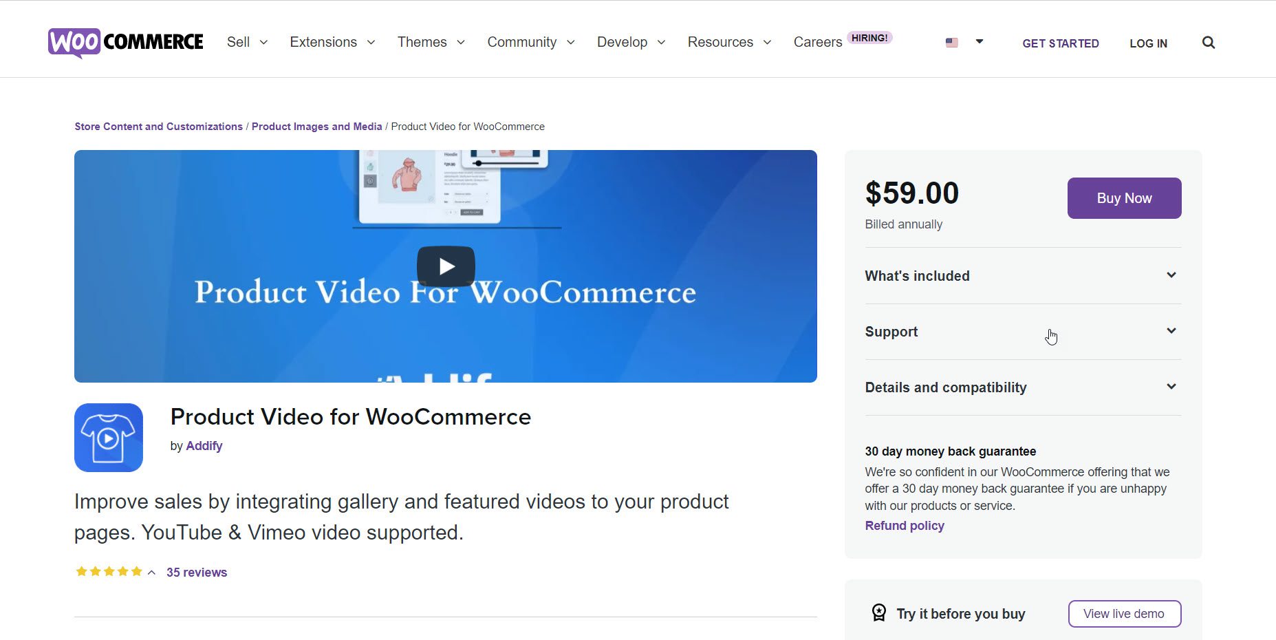 product video for woocommerce