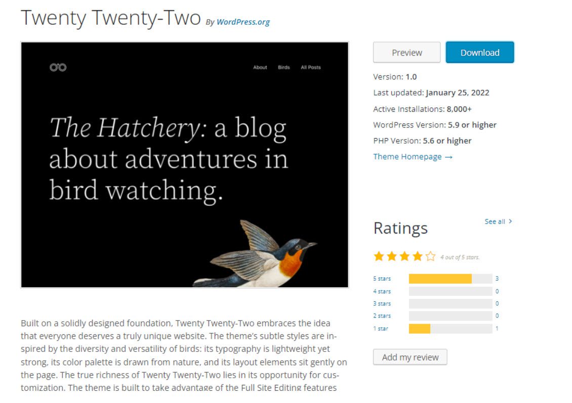 twenty twenty two wordpress theme 