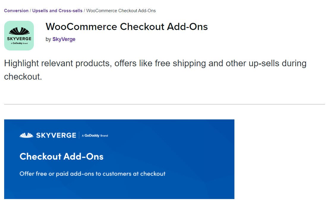 woocommerce checkout add-ons 