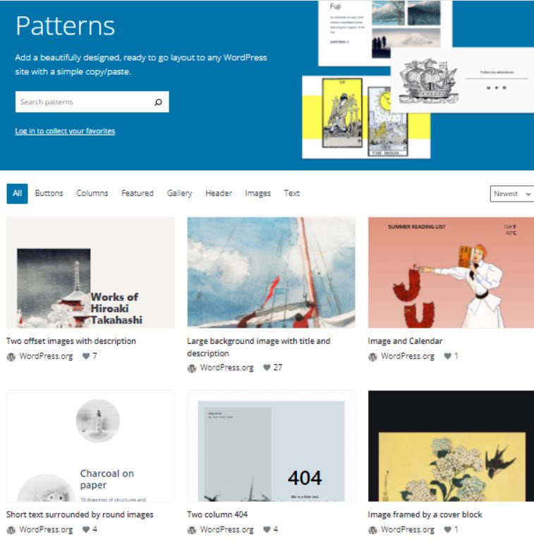 wordpress patterns 