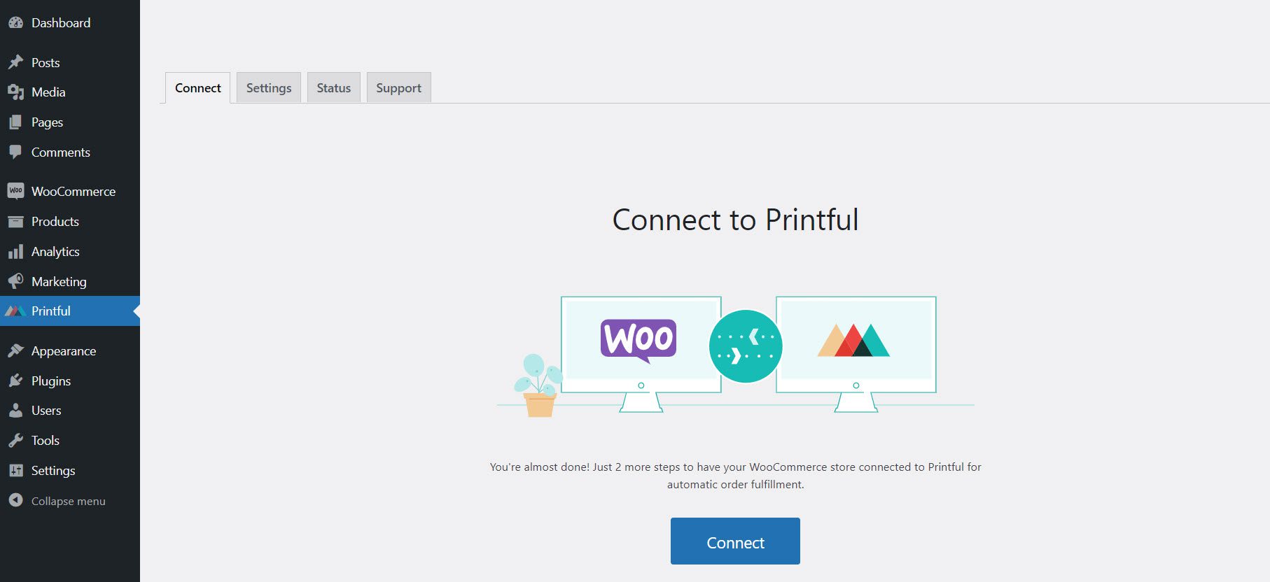 connect woocommerce to printful 