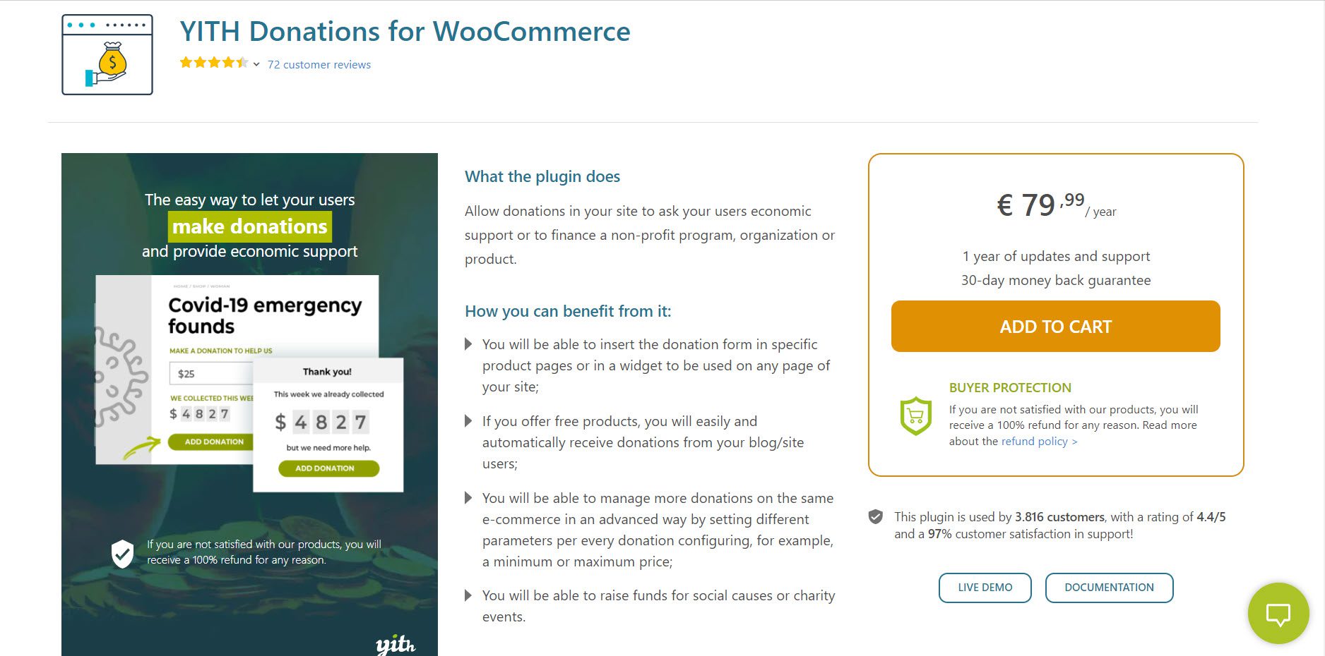 YITH donation for woocommerce