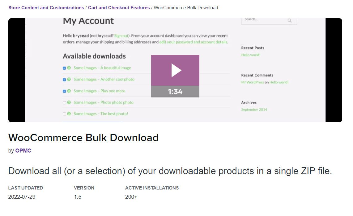 How to sell digital products on woocommerce bulk download 